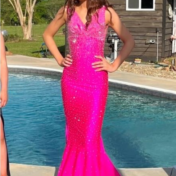 Johnathan Kayne Size 00 9213 Studded Empire Waist Fitted Mermaid Gown Prom Dress - Picture 4 of 4